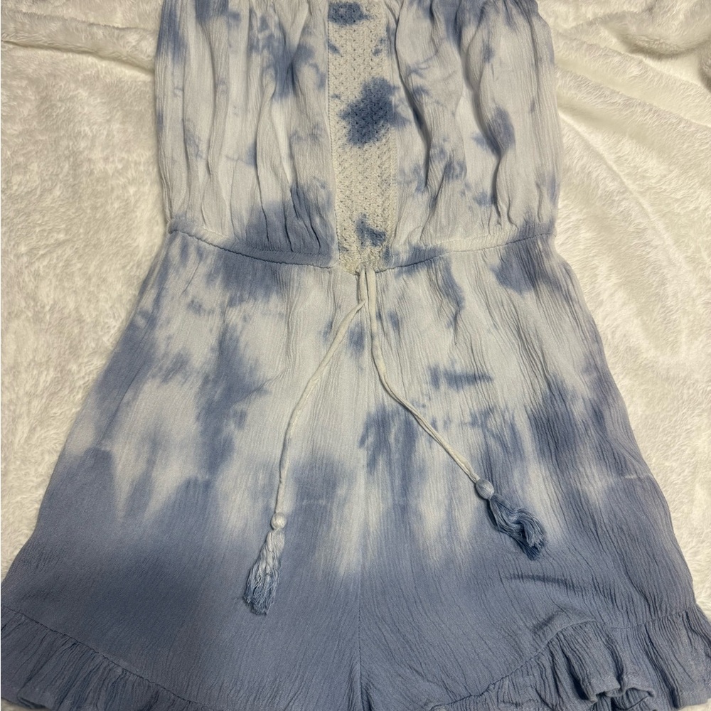 Stylish Blue Tie-Dye Romper